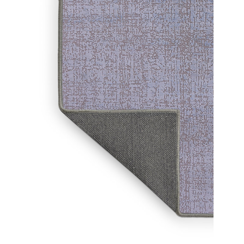 Tapis bleu / mauve à motif abstrait Bowmanstown, Rectangle 7 pi x 9 pi