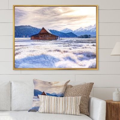 Art sur toile chalet chalet dans les montagnes d'hiver