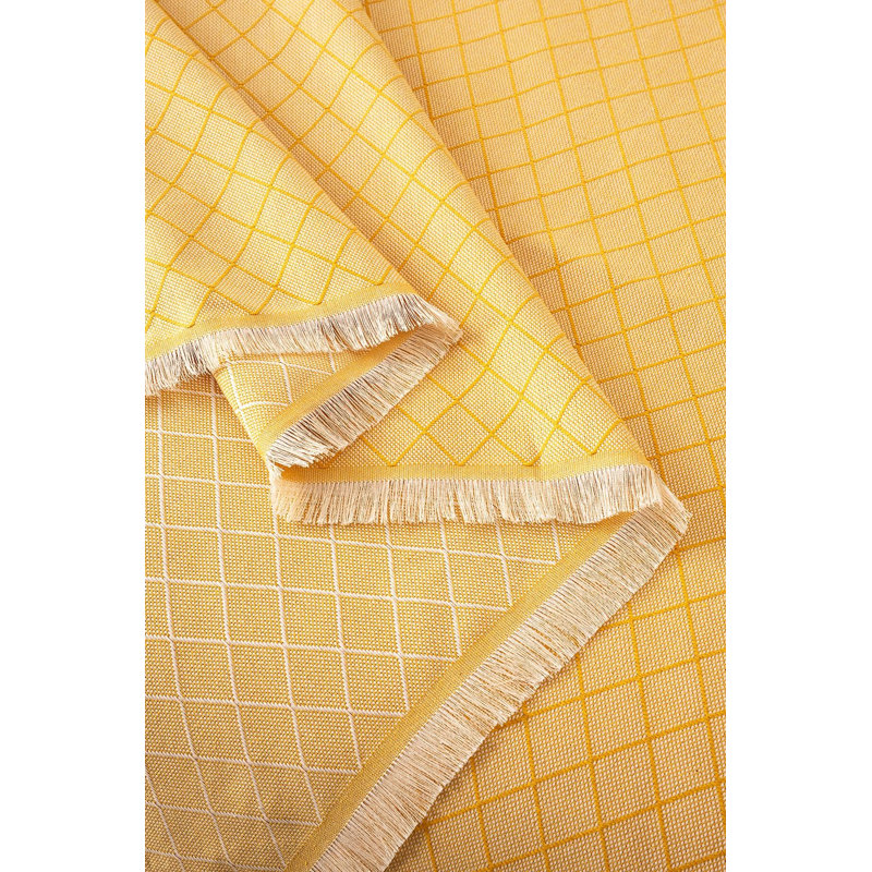100% coton, couverture Premium Double Pique, 82,7 x 90,6 | Couleur moutarde, lavable en machine à 30-40 ° C | Tissu doux et durable, parfait pour une décoration intérieure confortable et un confort toute l'année
