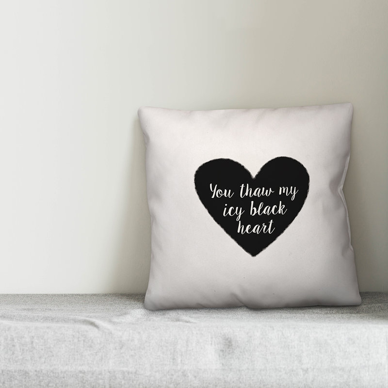  Coussin Icy Heart, H 16 po x l 16 po