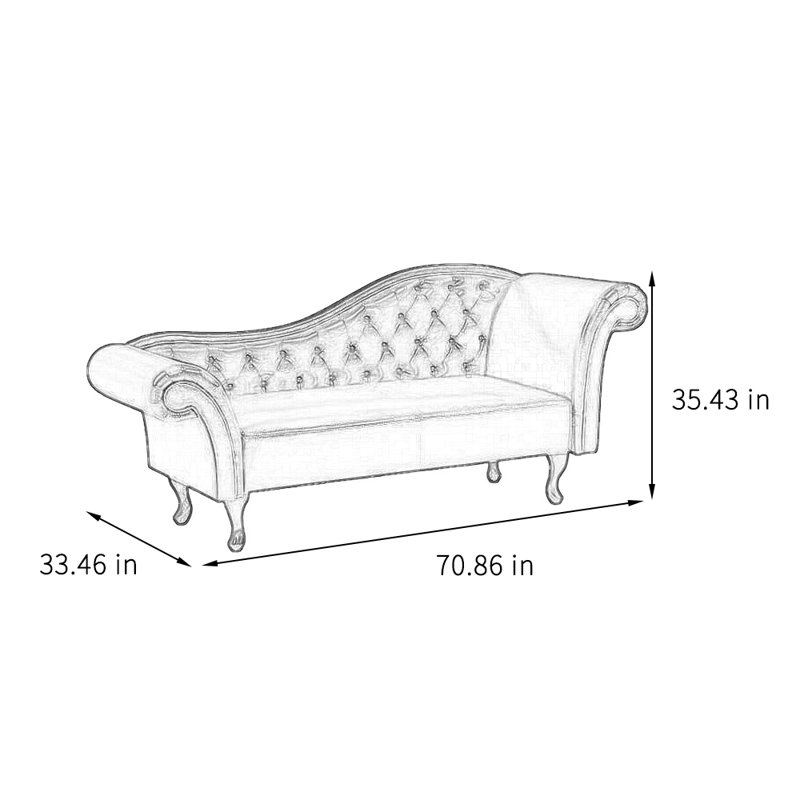 Chaise longue classique, confortable et décontractée, Orienté à droite