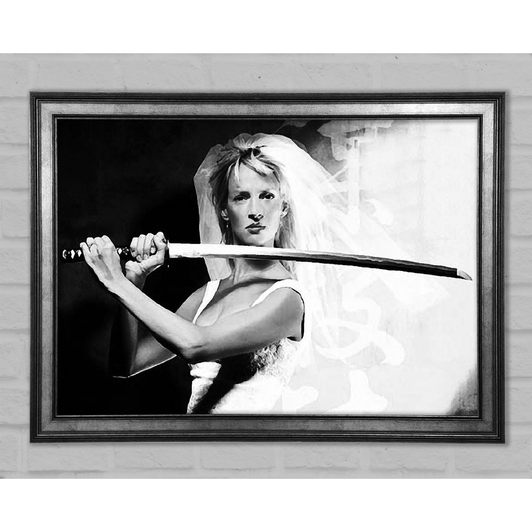 Kill Bill The Bride B N W - Einzelne Bilderrahmen Kunstdrucke