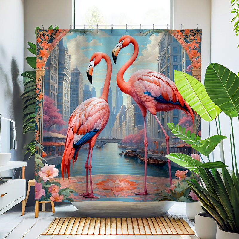 Rideau de douche Miro Flamingo