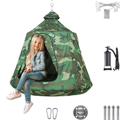1 3.6' x 3.6' Indoor/Outdoor Use Oxford Hanging Play Tent -  Pirecart, Tree Tent Camouflage