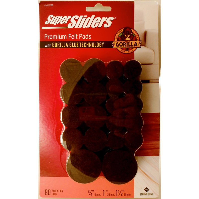 Assorted Round Felt Pads For Hardwood, Beige (80 Pack), 1.5" H x 10" W x 6" D