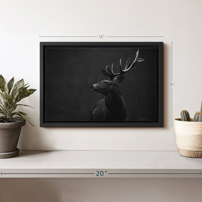 Red Deer BW, reproduction sur toile, H 9 po x l 13 po
