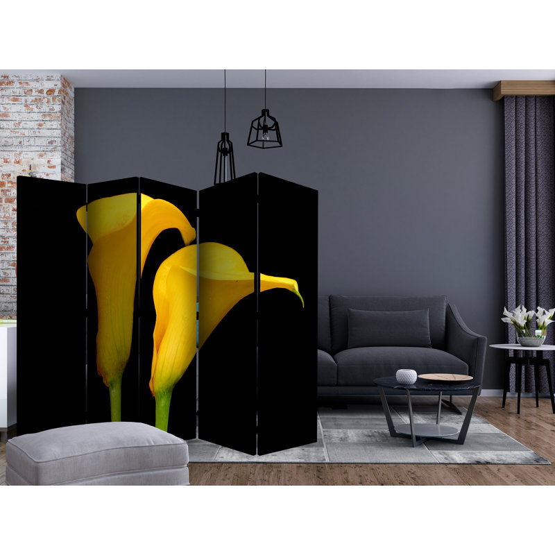 Monck 225cm W x 172cm H 5 - Panel Solid Wood Folding Room Divider