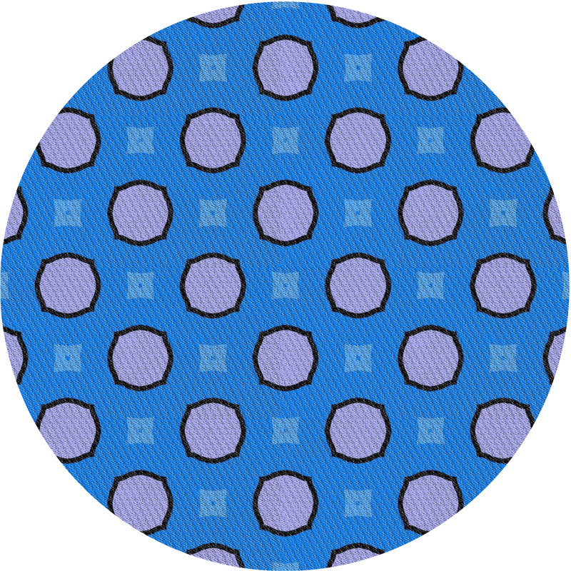 Tapis bleu / violet Power Loom, Rond 8 pi