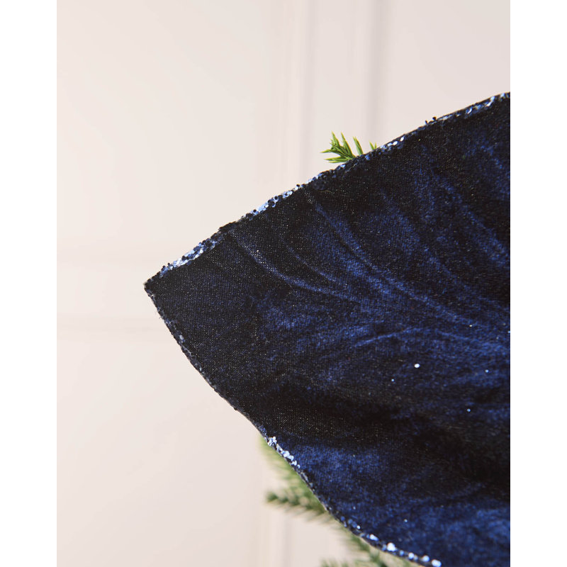 Navy Oversized Velvet Artificial Poinsettia, 56cm, Navy