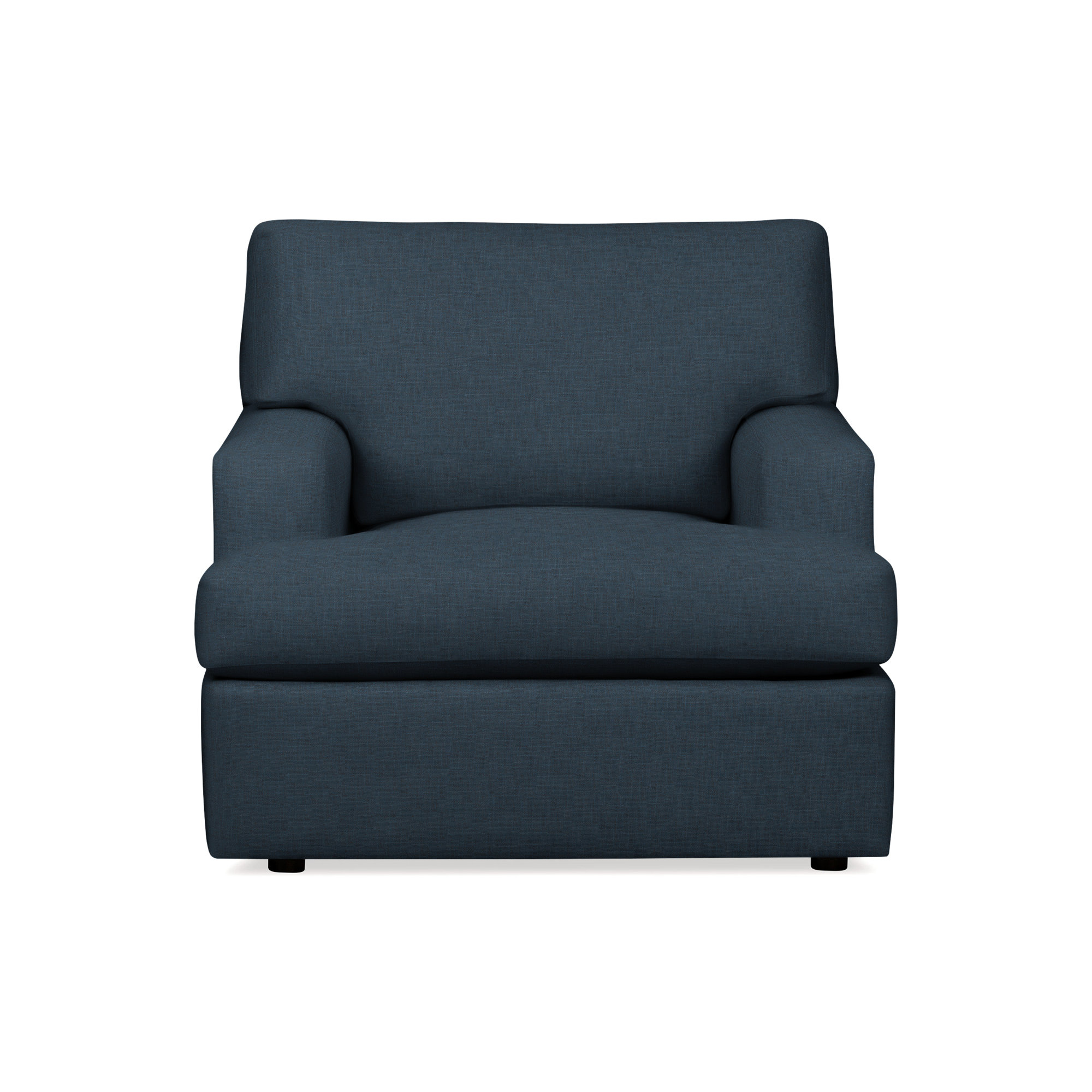 Cleo Upholstered Custom Accent Chair, Zuma Navy Textured Linen