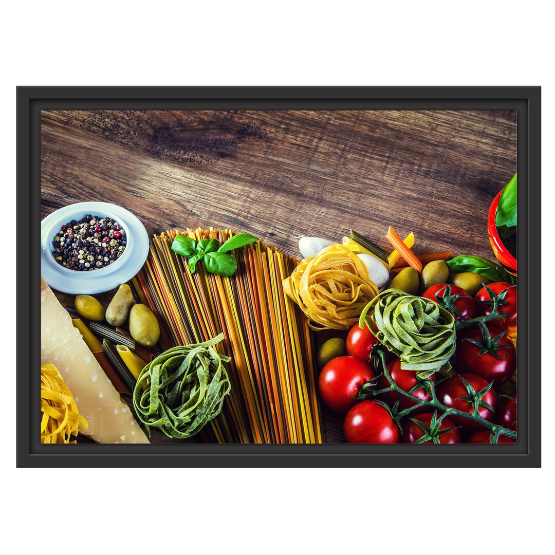 Gerahmter Fotodruck 'Pasta Italia mit Tomaten'