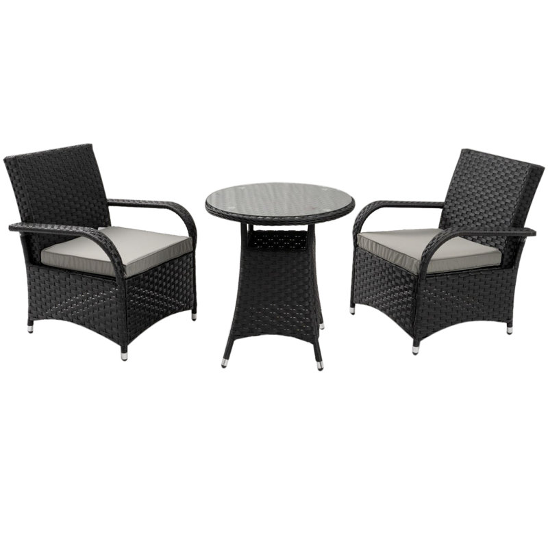 Achiuta 2 - Person Seating Group with Cushions, Black
