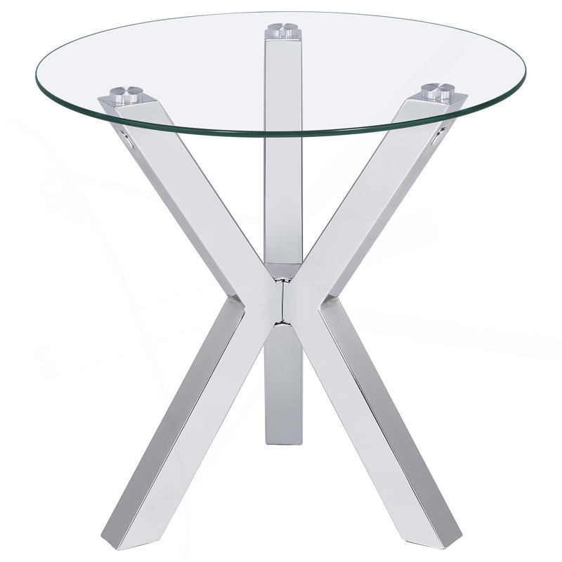 Table d'appoint Alexa Chrome, H 23,25 po x l 23,5 po x P 23,5 po