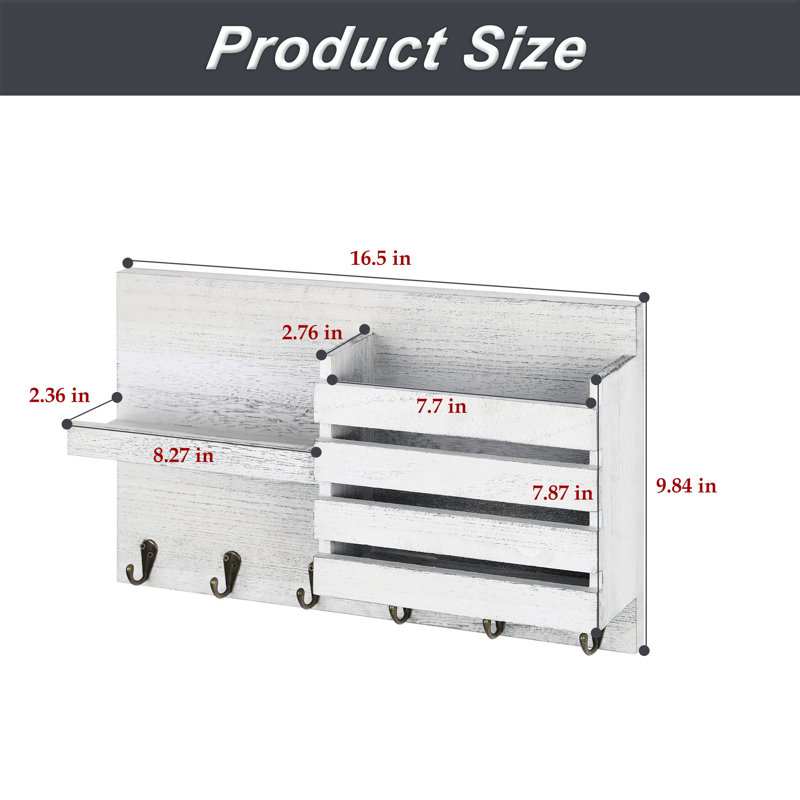 Leother Solid Wood Wall Organizer