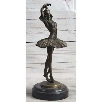 Kevine Ballerina Ballet Dancer Fifth 5Th Position Bronze Sculpture Statue Figure Art Decor Marble Base