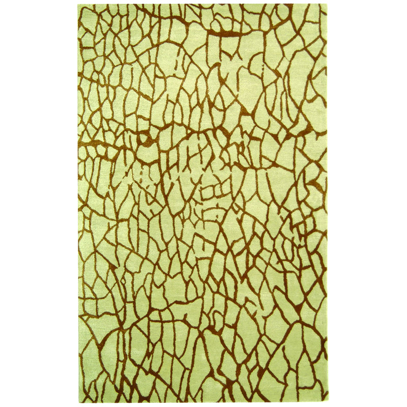 Tapis abstrait en laine et viscose touffeté à la main Jorie, Rectangle 5 pi x 8 pi