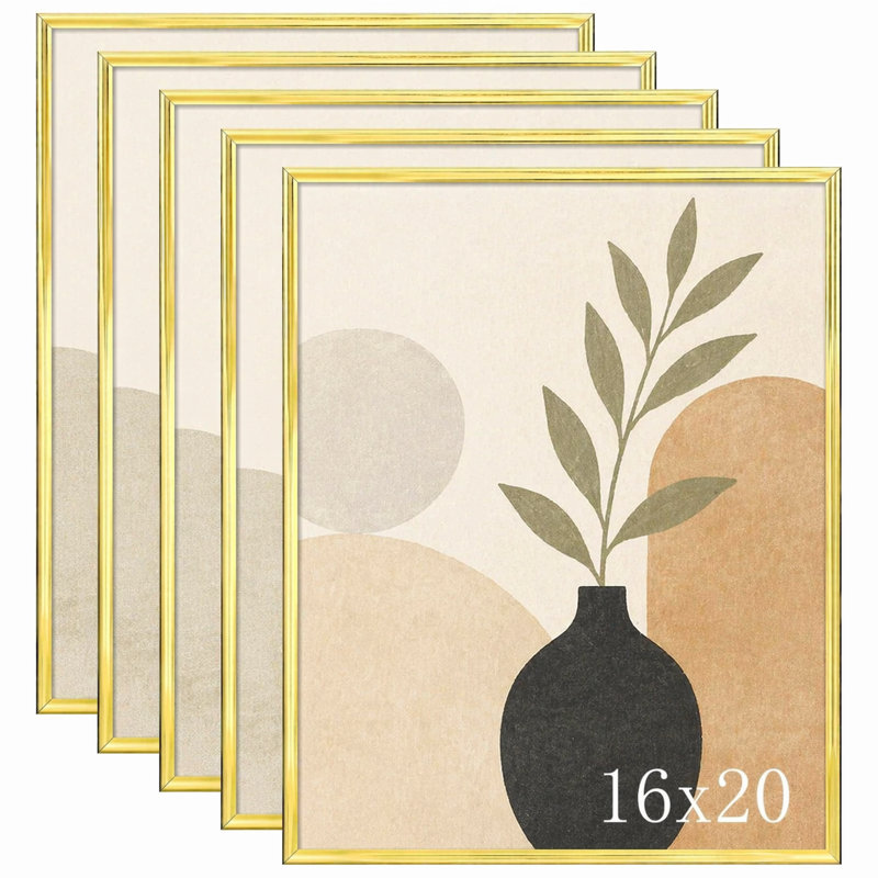 Poster Frame Set, Gold Gallery Wall Frames , Gold, 16" x 20"