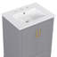 Meuble-lavabo 24 po avec lavabo, armoire en panneau de fibres à densité moyenne avec cadre en bois massif, 1 tiroir divisé et 2 portes à fermeture douce avec double tablette sur la porte, meuble-lavabo autoportant