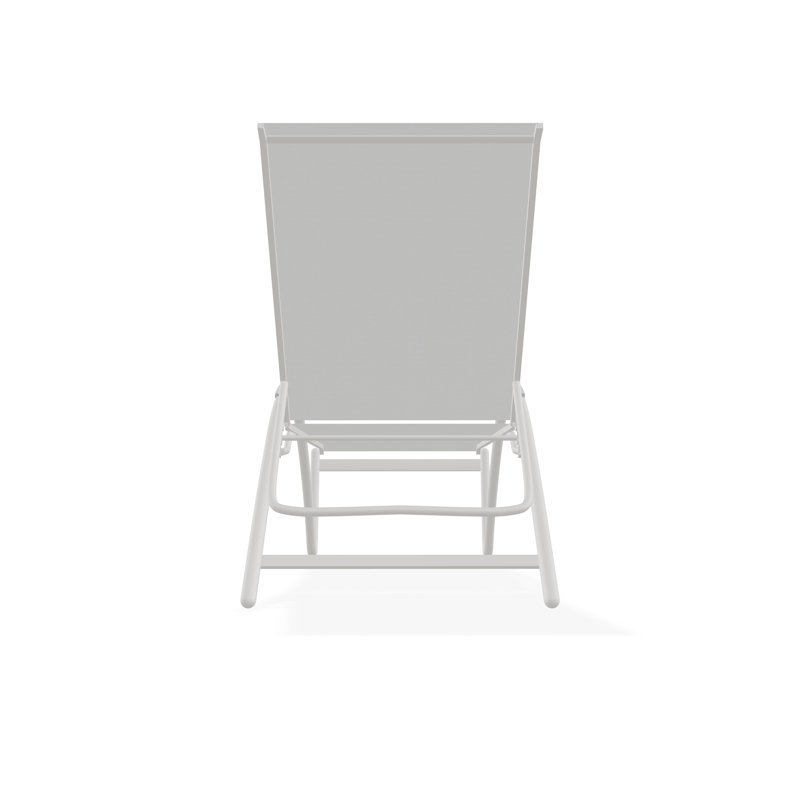Chaise longue empilable Helios Contract Sling, Neige, Blanc 6D Sunbrella®