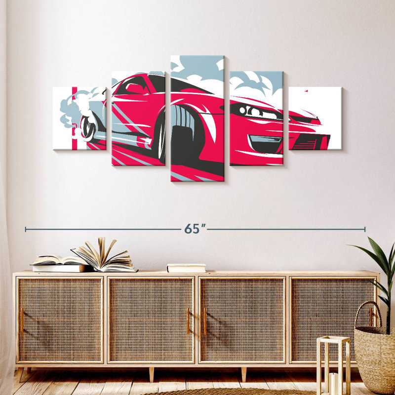 Pink Drifting Race Car, H 24 po x l 55 po