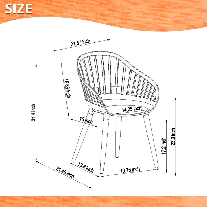Chaise avec accoudoirs de patio en eucalyptus como, Bois naturel