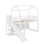 Lit mezzanine simple avec glissoire, tablettes et lumière-528118328
