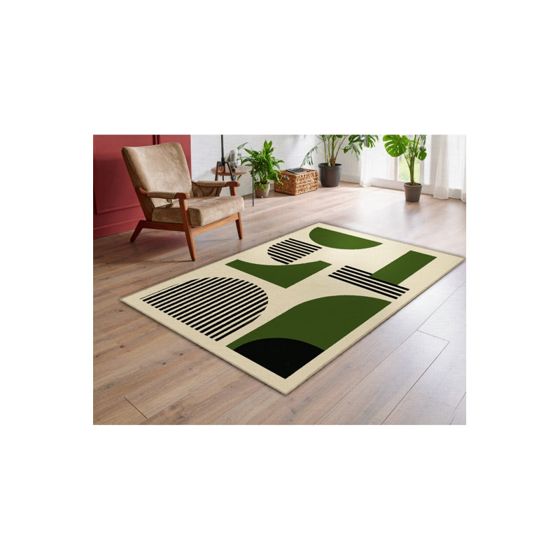 Tapis tissé à motif géométrique brun Mosso, 2'6" x 9'10"