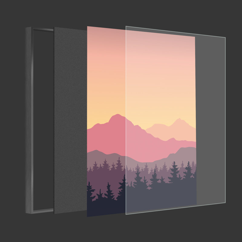 3 - Pieces, Black, 36" W x 16" H x 1.5" D