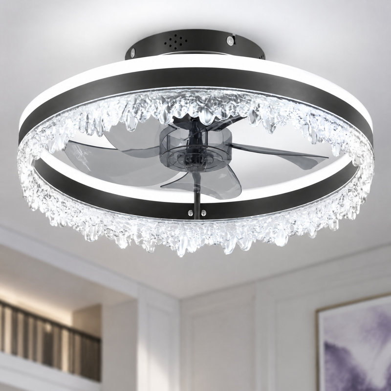 Ventilateur de plafond moderne avec lumières à DEL vers le haut et vers le bas à intensité variable , 16" Wide