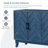 Retroy Vintage 4-Door Credenza Cabinet - 60" Navy Blue Storage Buffet With M-Shaped Panel Doors, Solid Wood Base For Dining Room & Living Room
