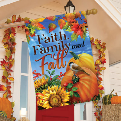 Faith Family And Fall House Flag