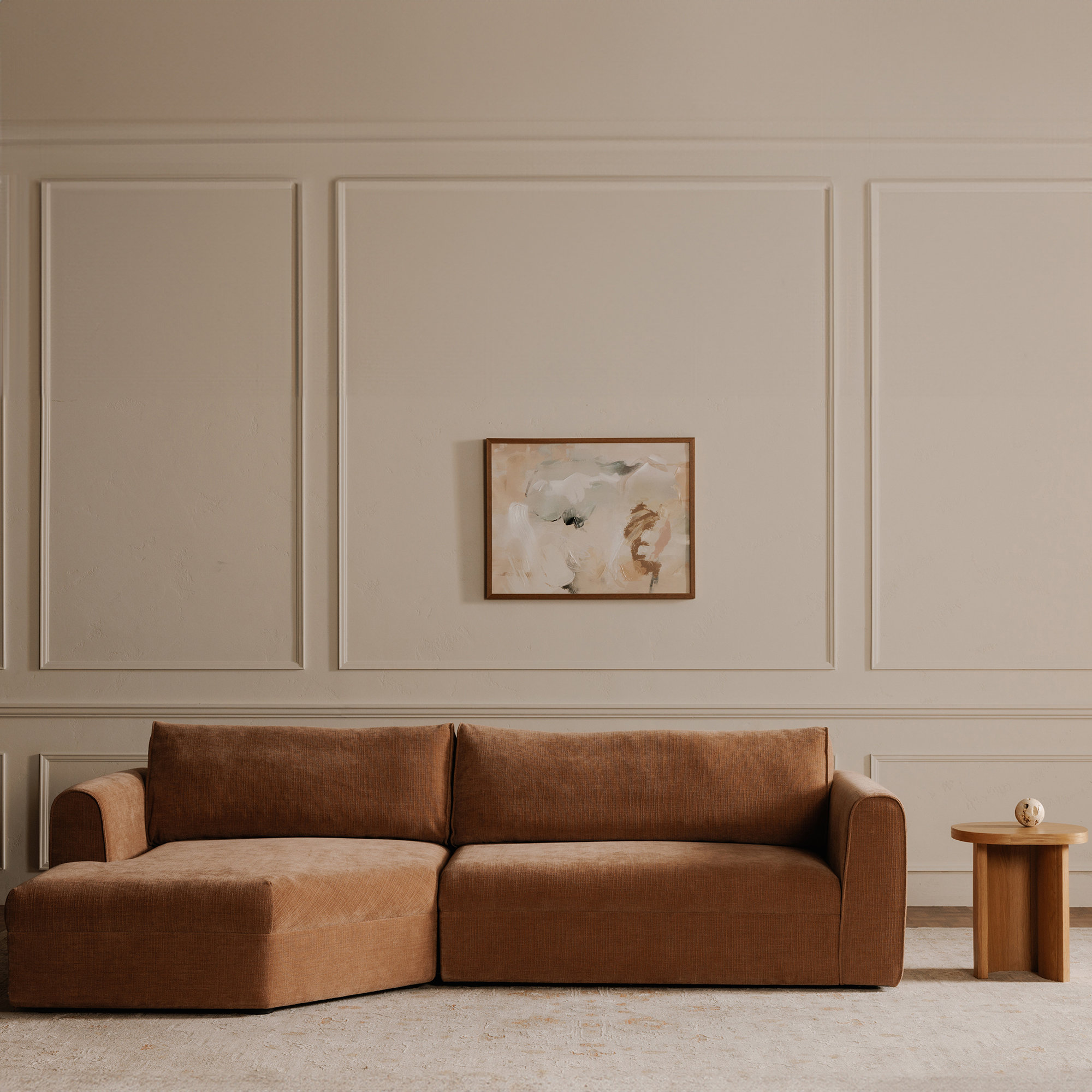 Aalin 112" 2 - Piece Upholstered Chaise Sectional, Left Hand Facing, Italian Clay Textured Weave 