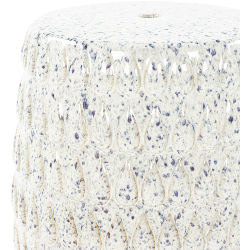 Tabouret de jardin en céramique Fairborn, Blanc