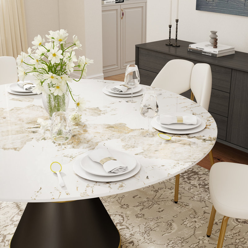 Table de salle à manger ronde en pierre pour salon moderne, maison, H 29,53 po x L 53,15 po x l 53,15 po, Chanel