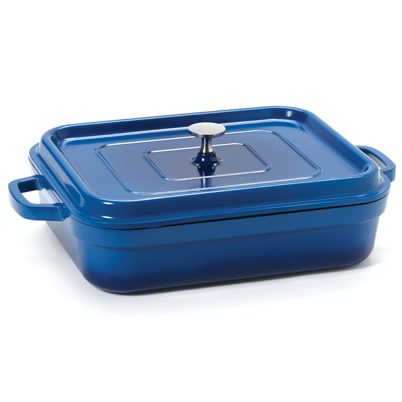 G.E.T. Heiss 5 Quarts Non-Stick Aluminum Rectangle Roasting Pan, Blue