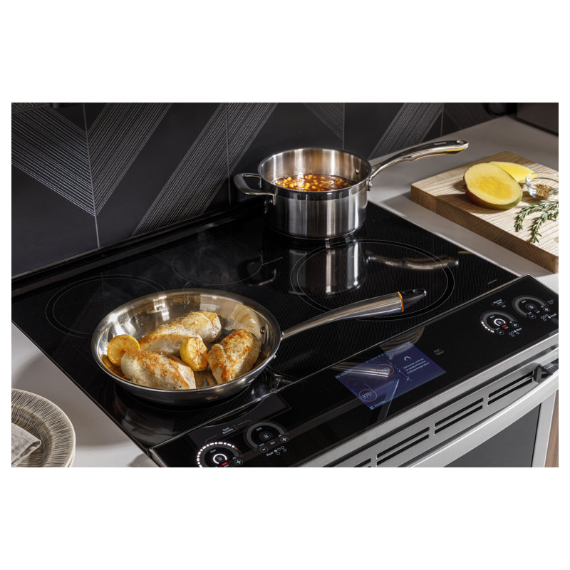 GE Profile ENERGY STAR® 30" Smart Slide-In Fingerprint Resistant Front-Control Induction and Convection Range with No Preheat Air Fry