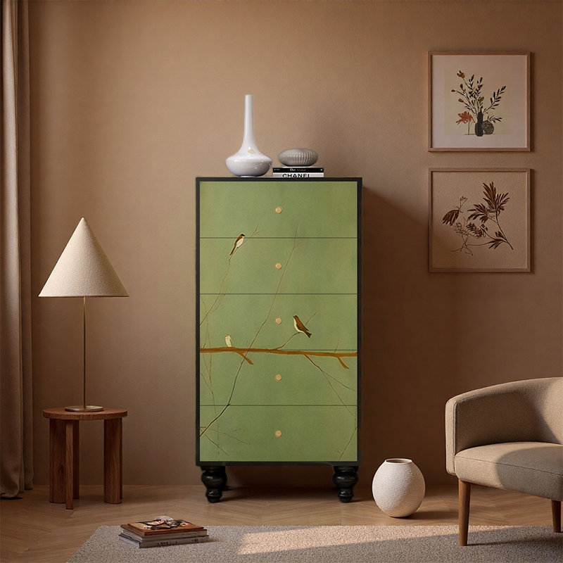 Armoire de rangement à cinq tiroirs, Noir