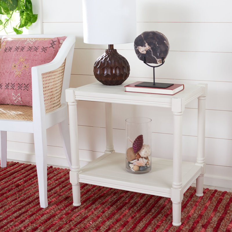 Nidhogg End Table, Distressed White