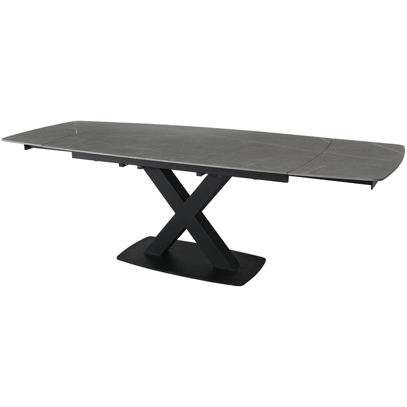 Medium Extending Dining Table - In, 76 cm H x 160 cm W x 90 cm D, Grey