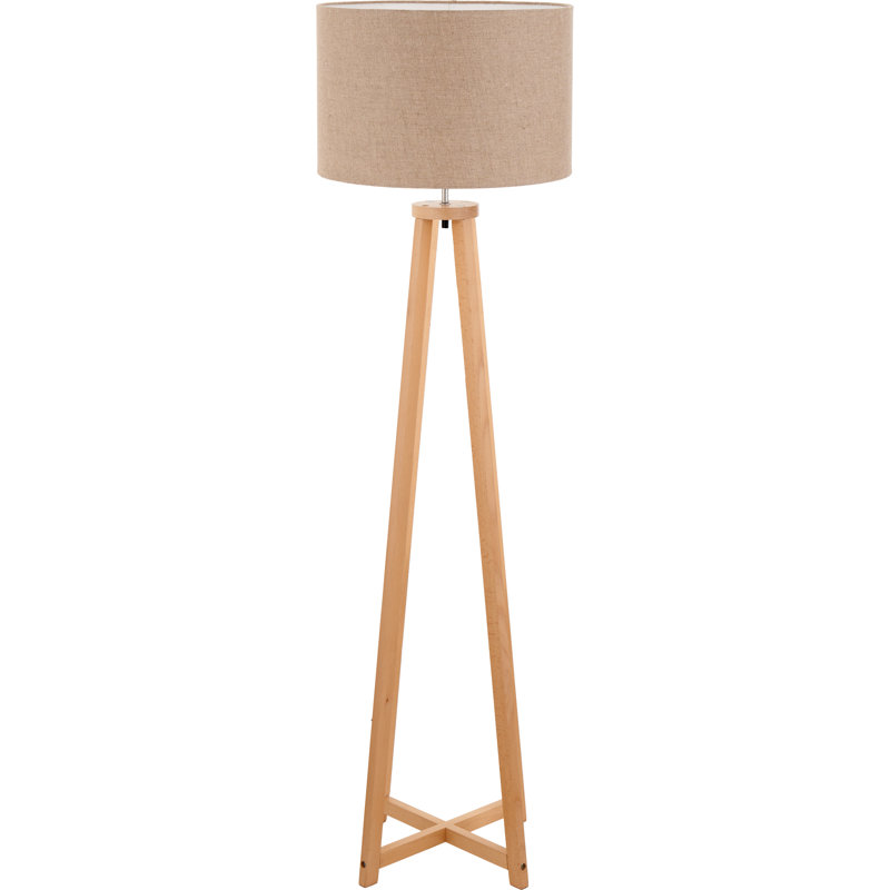 161cm Traditional Floor Lamp, Natural, Beige