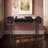 Modern Computer Desk with Distressed Casegood & Black Metal Frame, Double Pedestal Base & X-Shaped Support for Home Office-1219967565