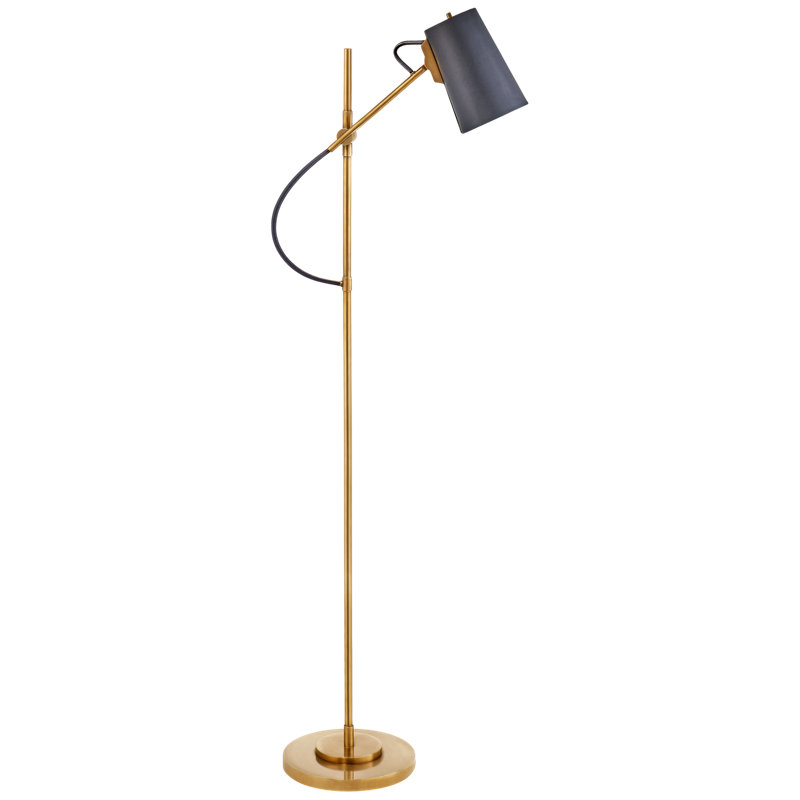 Ralph Lauren Benton 1 - Light Floor Lamp, Natural Brass, Navy