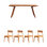 Restaurant table thickened home rectangular 4 - Person Solid Wood Top Four Leg Base Dining Set
