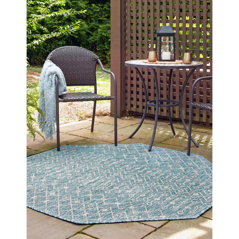 Kimber Geometric Indoor / Outdoor Rug, Octagon 7'10" x 7'10"