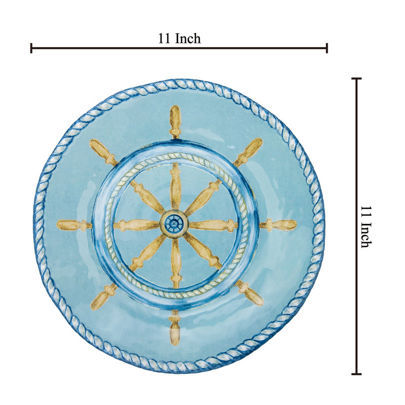 6-Piece Sail Away 11" Melamine Plate