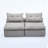 Ernesto Boneless Armless Chenille Compression Sectional Sofa with Neck & Lumbar Pillow-1247353290