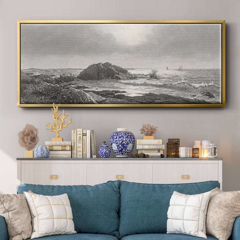 Indian Rock- Framed Canvas, 12" H x 30" W