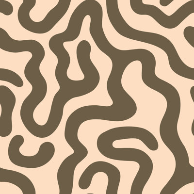Papier peint abstrait formes organiques lignes ondulées formes biomorphes