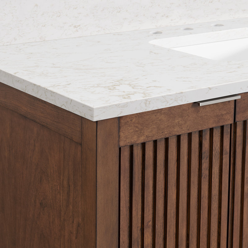 Through Lines 48" Single Bathroom Vanity, Brown, 8" Widespread