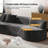 Eliseo Boneless 94.5"W Modern Compression High-Density Foam Sofa with 2 Pillow and No Assembly Needed-739585729